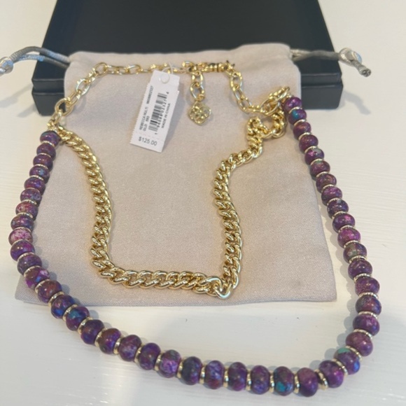 KENDRA SCOTT REBECCA GOLD MULTI STRAND NECKLACE IN BRONZE VEINED PURPLE TURQUOIS - Picture 8 of 8